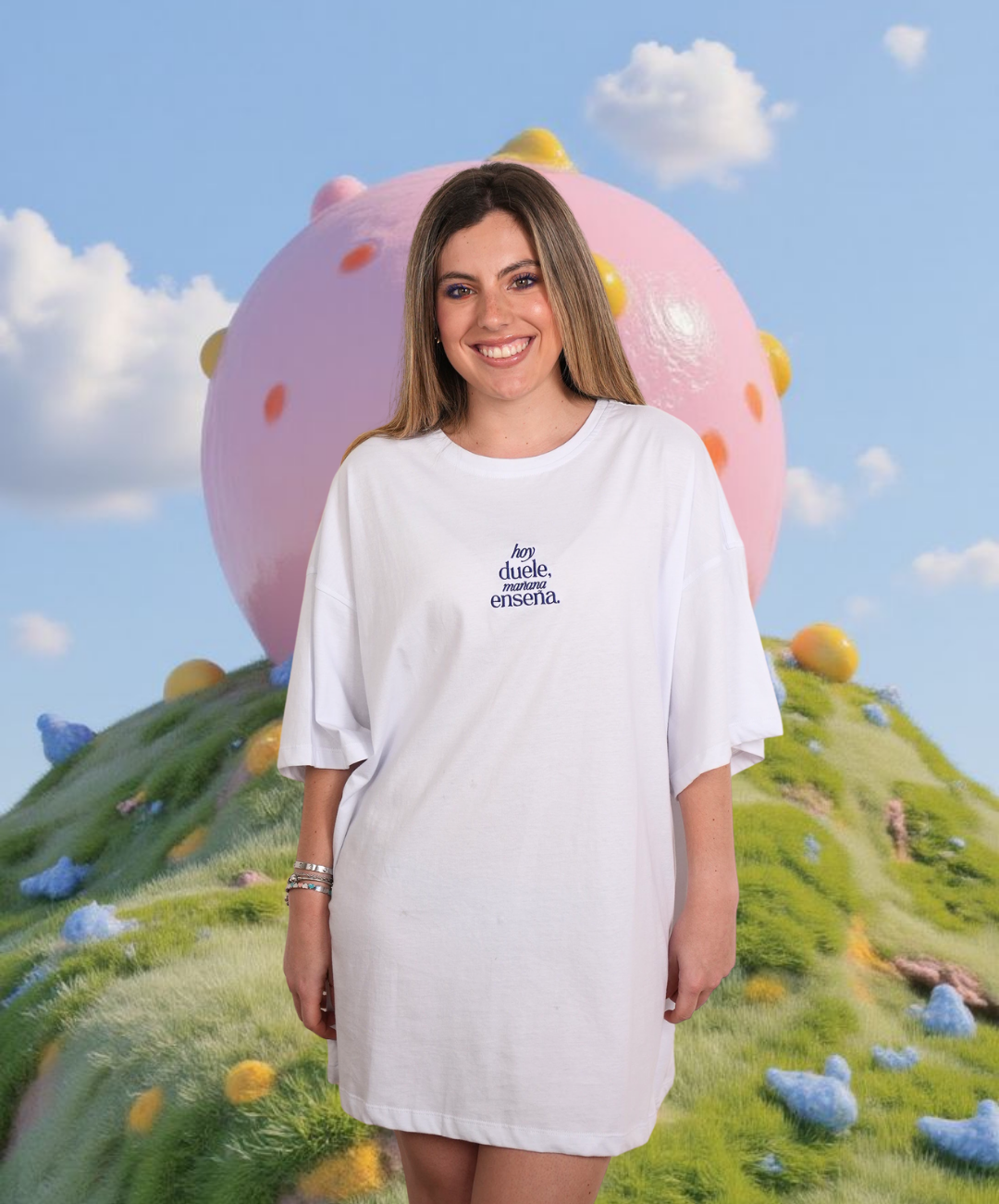 Camiseta larga hoy duele mañana enseña