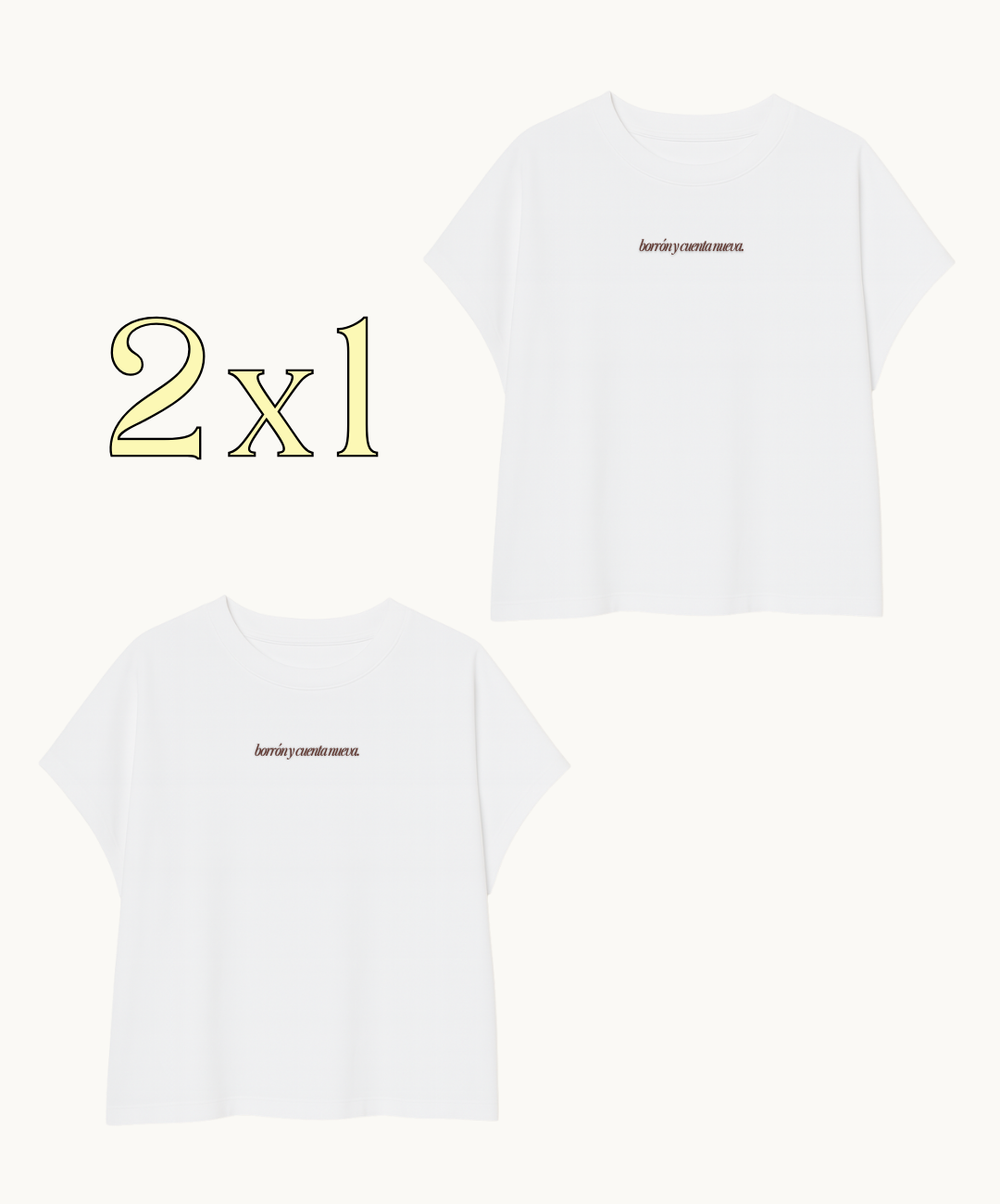 Camiseta corta borrón y cuenta nueva 2x1